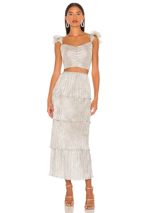 SAYLOR Gianna Set in Metallic Silver, grey. Size S. Also in M, L.