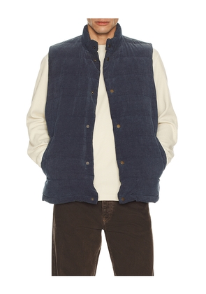 Marine Layer Cord Puffer Vest in Blue. Size M. Also in S, XL/1X.