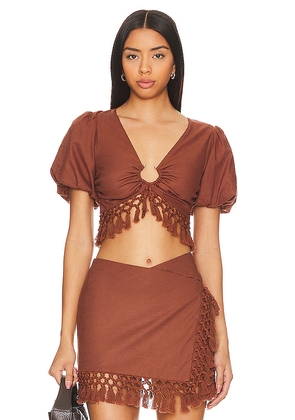 Tularosa Lexi Top in Chocolate. Size M. Also in XS.