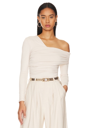 Susana Monaco Gathered Top in White. Size L. Also in XS, S, M, XL.