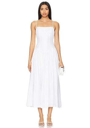 Tularosa Harriett Midi Dress in White. Size M. Also in L, XL.