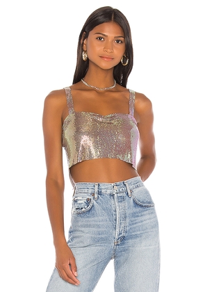 superdown Shana Chain Crop Top in Metallic Silver. Size L. Also in S, M.