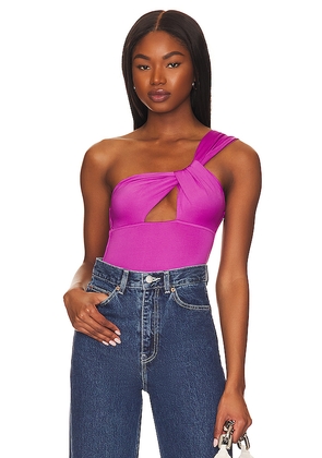 superdown Jimena One Shoulder Bodysuit in Purple. Size L. Also in S, M, XL.