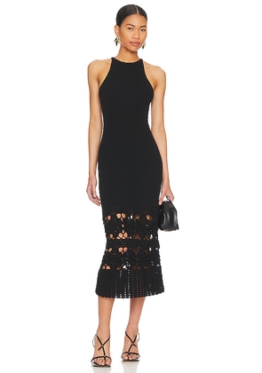 Tularosa x Lindsi Lane Finley Crochet Midi Dress in Black. Size L. Also in M, S, XS.