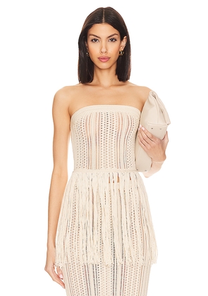 Tularosa Celestie Fringe Tube Top in Ivory. Size M. Also in XL.