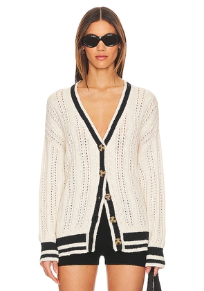 Sanctuary Sport Stripe Cardi in Cream. Size L. Also in XXS, XS, S, M, XL, XXL.