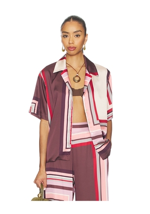 MISA Los Angeles Freya Top in Pink,Brown. Size L. Also in M, S, XL, XS.