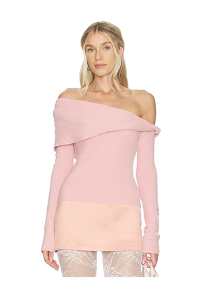 Lovers and Friends Arya Off The Shoulder Sweater in Pink. Size L. Also in XS, S, M.