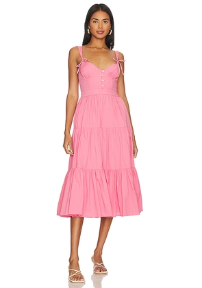 Tularosa Poppy Midi Dress in Pink. Size L. Also in XXS, XS, S, M, XL.