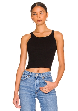 RE/DONE x Hanes Cropped Rib Tank in Black. Size L. Also in XS, S, M.