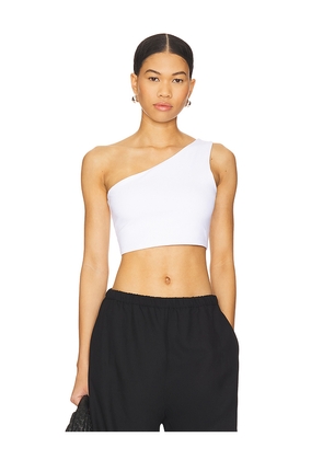 Susana Monaco One Shoulder Crop Top in White. Size L. Also in XS, S, M, XL.