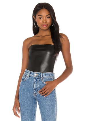Susana Monaco Faux Leather Tube Top in Black. Size L. Also in XS, S, M, XL.