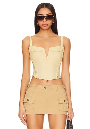 superdown Leslie Cargo Corset Top in Yellow. Size S. Also in XL.