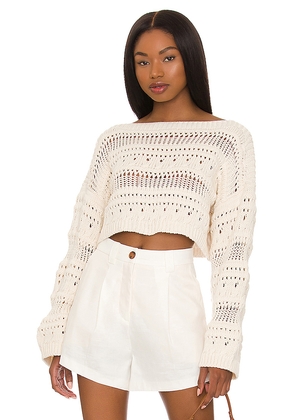 Tularosa Francis Open Stitch Cropped Pulllover in Ivory. Size L. Also in XS, XXS, S, M.