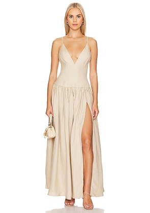 Tularosa Saylor Maxi Dress in Beige. Size L. Also in S, M, XL.