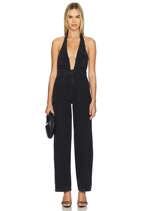 RTA Sadie Denim Jumpsuit in Black. Size 24. Also in 25.