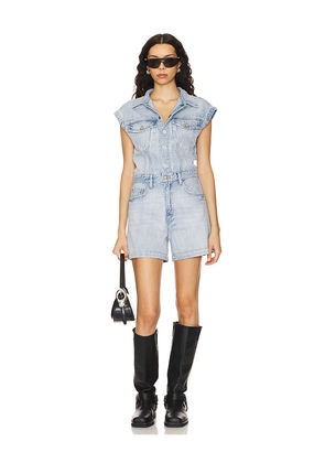 PISTOLA Lennox Romper in Denim-Light. Size M. Also in S.