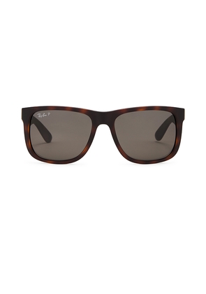 Ray-Ban Justin Polarized Square Sunglasses in Black.