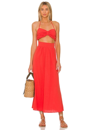 SNDYS Boat Linen Dress in Orange. Size L. Also in XXS, XS, M, XL, XXL.