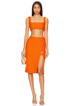 SAU LEE Aubrey Set in Orange. Size 0. Also in 8.