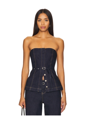 SOVERE Dusk Denim Bodice in Denim-Dark. Size L. Also in XS, S, M.