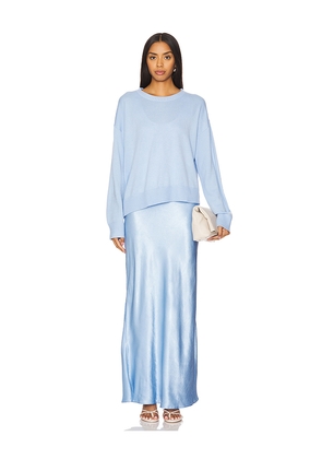 SOVERE Rhyme Combo Slip Knit Dress in Baby Blue. Size M. Also in XS, S.