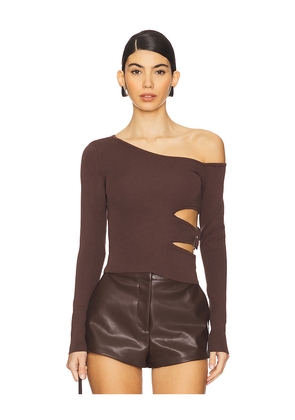 superdown Romina Long Sleeve Top in Brown. Size L. Also in M.
