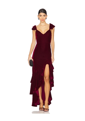 Tularosa Camille Velvet Gown in Red. Size M. Also in XS, S, L.