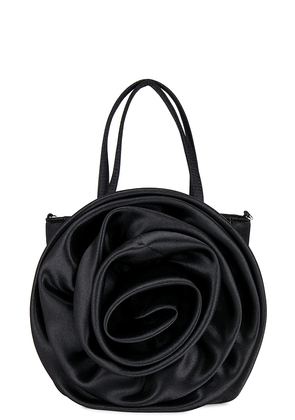 petit moments Rosette Satin Bag in Black.