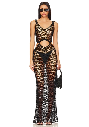 superdown Elena Maxi Dress in Black. Size M. Also in XS, S.