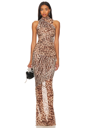 SEROYA Ronnie Dress in Brown. Size L. Also in XS, S, M, XXS.