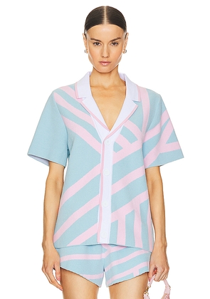 SEROYA Lei Shirt in Baby Blue. Size L. Also in M.