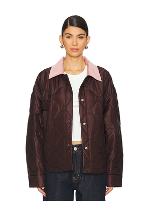 Shoreditch Ski Club Niah Quilted Jacket in Brown. Size L. Also in M.