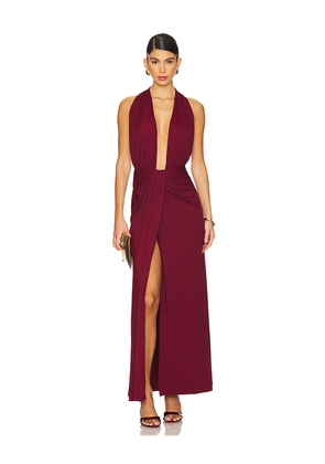 SNDYS Cantarios Dress in Burgundy. Size L. Also in XXS, XS, S, M, XL, XXL.