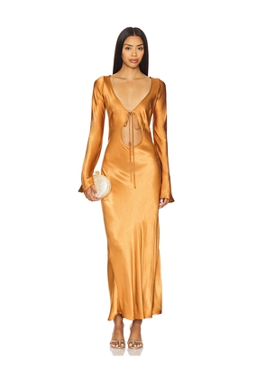 Rezek Studio Martini Dress in Metallic Bronze. Size L. Also in S.