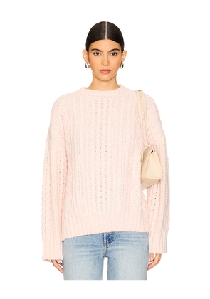 Tularosa Isla Cable Sweater in Blush. Size L. Also in XS, S, M.