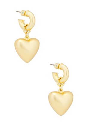 Roxanne Assoulin The Puffy Heart Earrings in Metallic Gold.