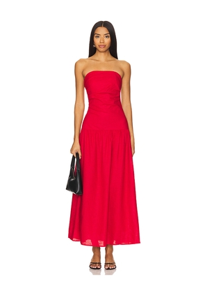 SNDYS Stella Maxi Dress in Red. Size L. Also in XXS, XS, S, M, XL, XXL.