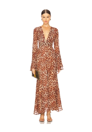 Runaway The Label Sari Maxi Dress in Brown. Size S. Also in XS.