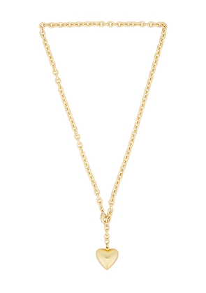 Roxanne Assoulin The Puffy Heart Mini Necklace in Metallic Gold.