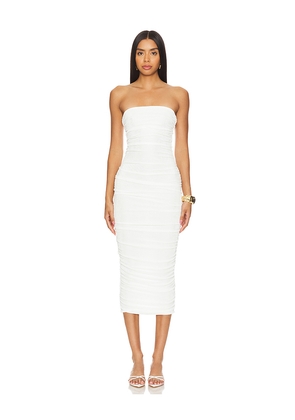 SEROYA Martha Strapless Midi Dress in White. Size L. Also in XL, XXL.