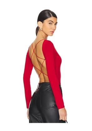 SANS FAFF Cross Back Bodysuit in Red. Size L. Also in XL.