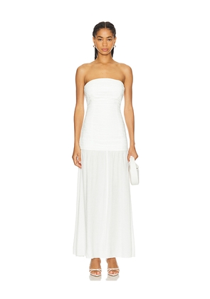 SEROYA Gardenia Maxi Dress in White. Size L. Also in S, M.