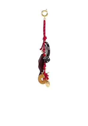 Timeless Pearly Charms Rope Keychain in Red.