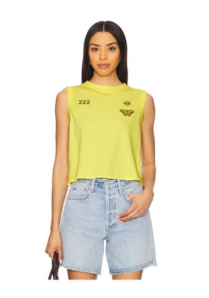 Spiritual Gangster 222 Nature Crawford Crop Tank Top in Lemon. Size L. Also in XL.