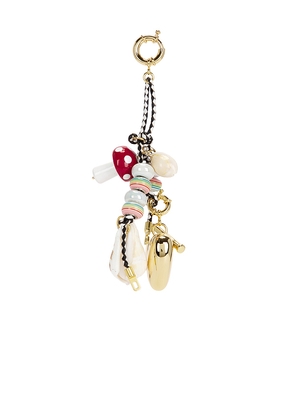 Timeless Pearly Charms Rope Keychain in Metallic Gold.
