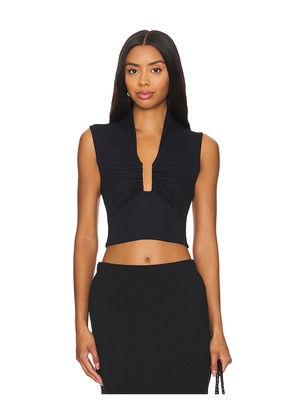 Susana Monaco Square Wire Sleeveless Top in Black. Size L. Also in XS, S, M.