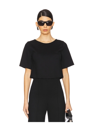 Ripley Rader Ponte Knit Short Sleeve Top in Black. Size L. Also in S, XS, M.