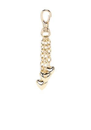 Roxanne Assoulin The Puffy Heart Bag Charm in Metallic Gold.