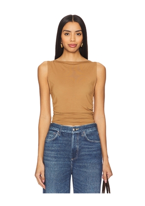 Rag & Bone Luca Shirred Tank in Tan. Size M. Also in S, XXS, XS, XL.
